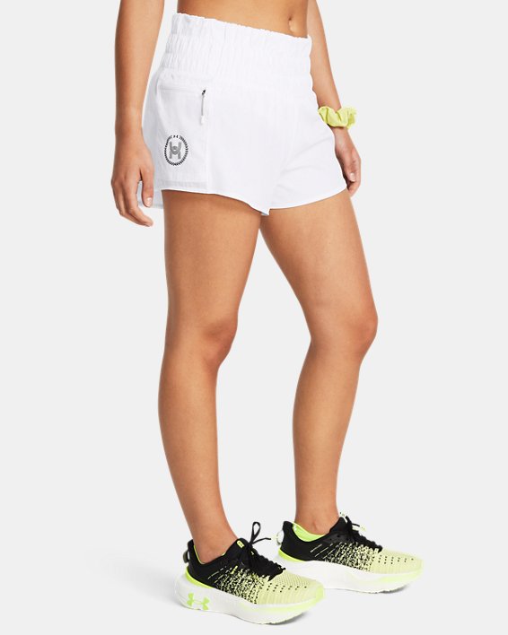 Women's UA Launch Shorts, White, pdpMainDesktop image number 0